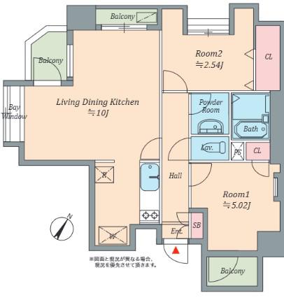 PLUS・ONE(2LDK/10階)の間取り写真