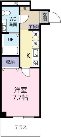 KTSビル(1K/1階)の間取り写真