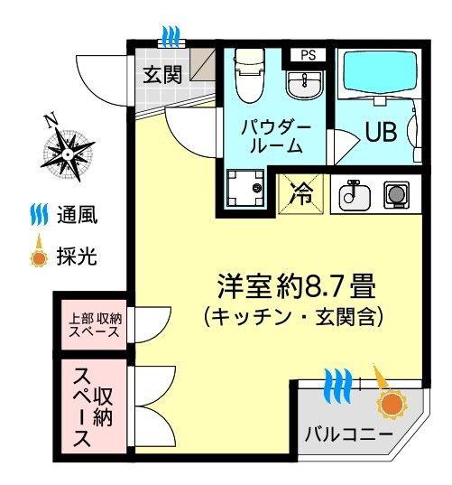 HACIENDA(ワンルーム/2階)の間取り写真