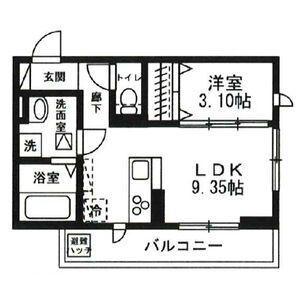 CAPITAL COURT (1LDK/3階)の間取り写真