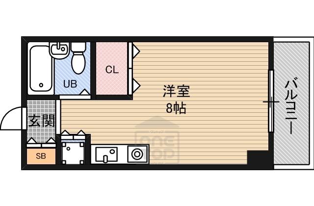 東明マンション江坂(ワンルーム/3階)の間取り写真