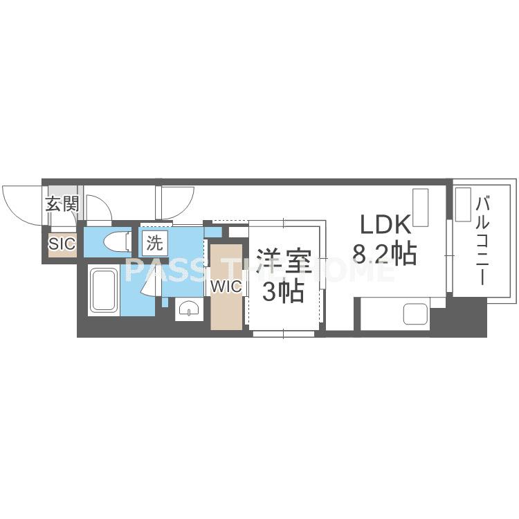 S-RESIDENCE天満橋AR(1LDK/9階)の間取り写真