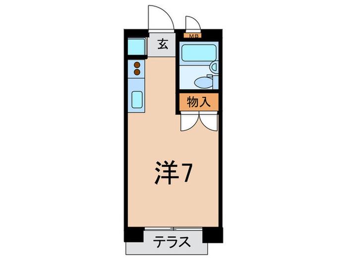 ヌ・アシス(ワンルーム/2階)の間取り写真