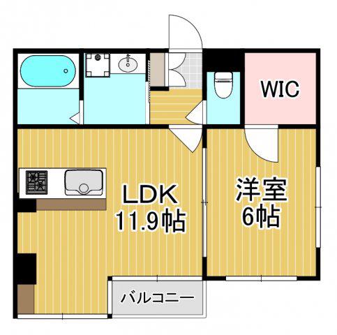 レ・コラージュ(1LDK/4階)の間取り写真