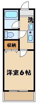 シャテロイワサキ(1K/2階)の間取り写真