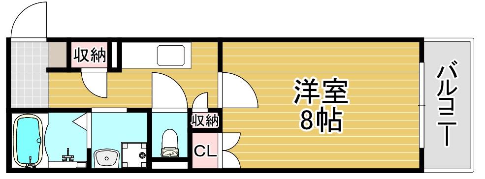 ミューズ・ショコラ(1K/3階)の間取り写真