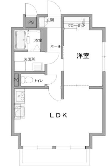 CORT UESHO(1LDK/4階)の間取り写真