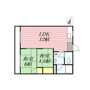コーポ一幸(2LDK/2階)の間取り写真