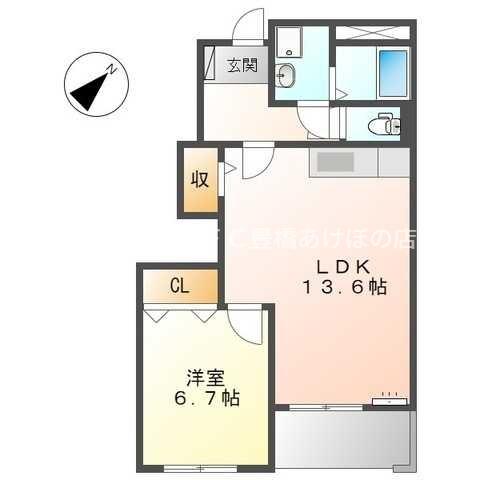 ヴィラサンライトI(1LDK/1階)の間取り写真