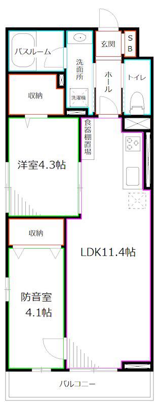 LIBERTE井草(2LDK/2階)の間取り写真