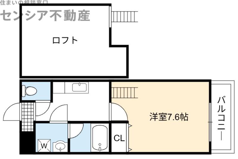 ハートハイム(1K/2階)の間取り写真