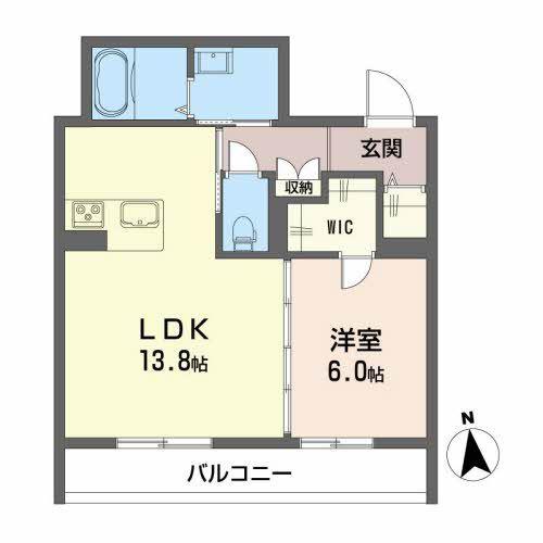 グランデュオ ウエスト(1LDK/2階)の間取り写真