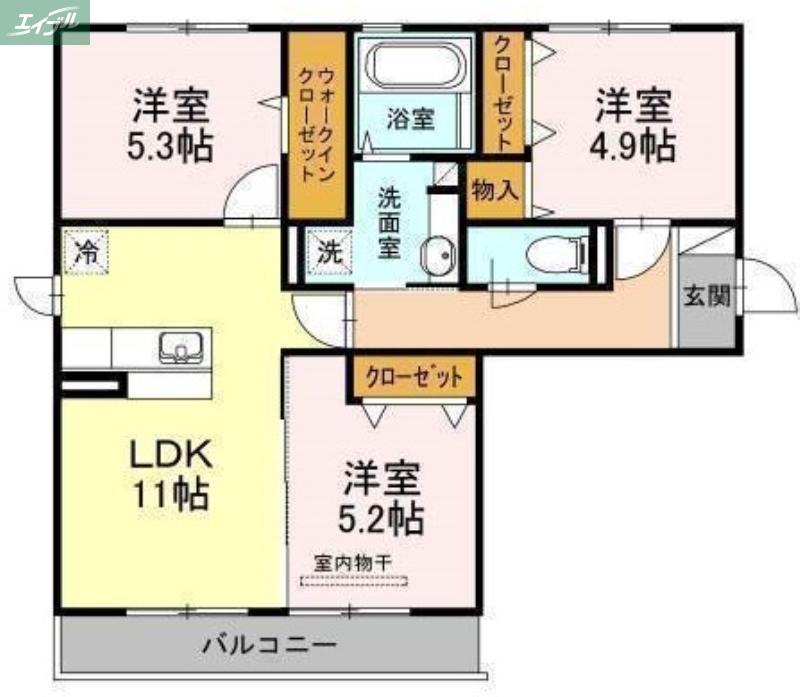 エスペランサ(3LDK/2階)の間取り写真