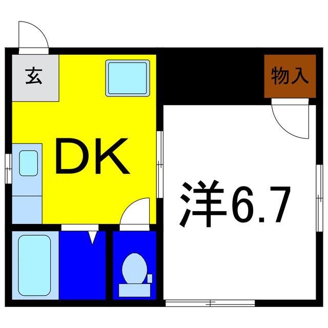 シャルムイーエル(1DK/2階)の間取り写真