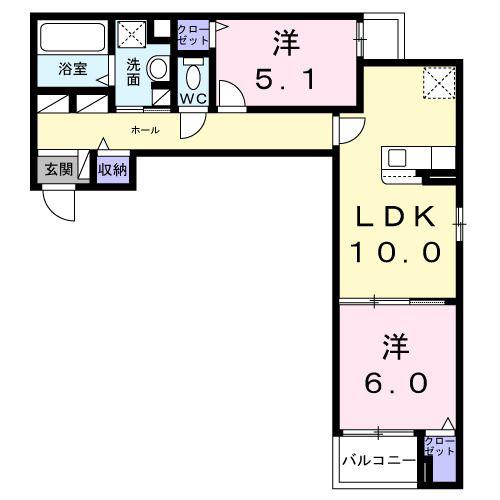 エアリーV(2LDK/3階)の間取り写真
