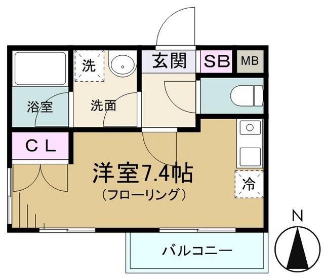 アズール西早稲田(ワンルーム/2階)の間取り写真