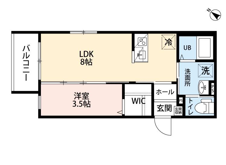 ROBOT HOME 吉塚(1LDK/3階)の間取り写真