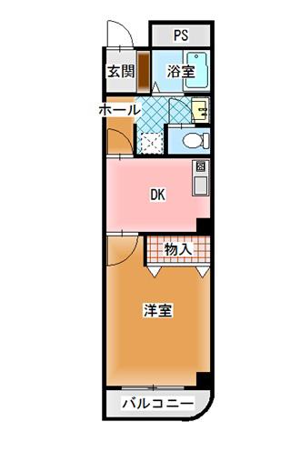 シティガーデン南通II(1DK/7階)の間取り写真