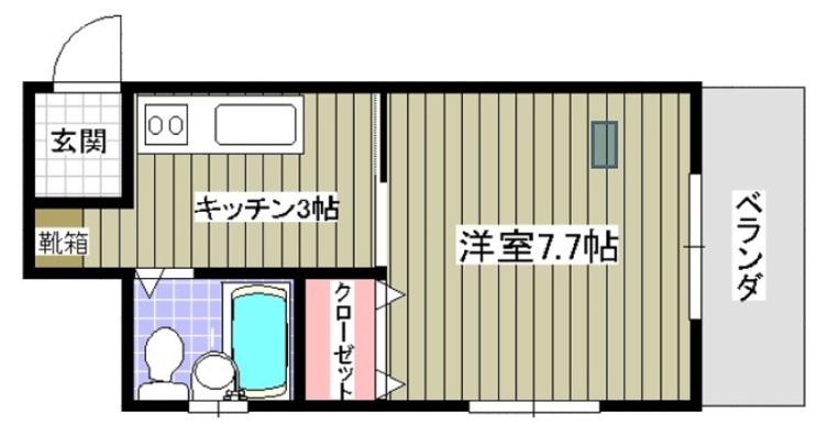 メゾンおろく第3(1K/3階)の間取り写真