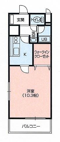 サンライズDIパル(1K/2階)の間取り写真