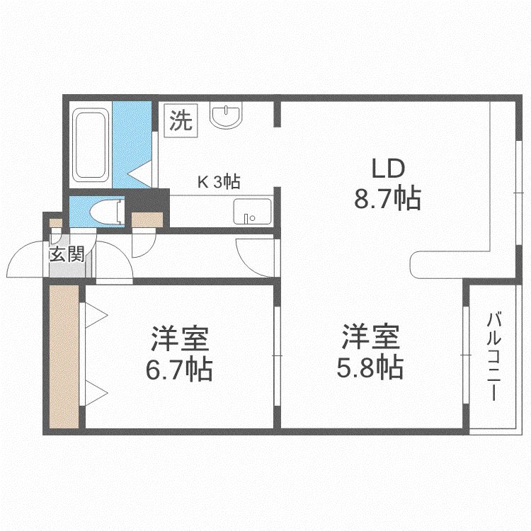 ホークメゾン札幌3号館(1LDK/3階)の間取り写真