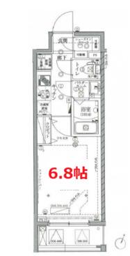クレイシア越公園(1K/5階)の間取り写真