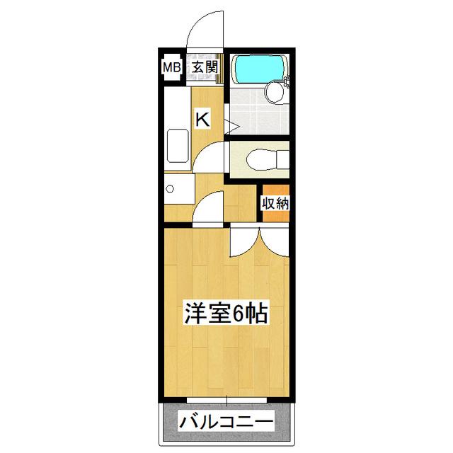 ルミナス天久保(1K/3階)の間取り写真