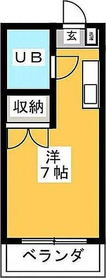 伸栄コーポ(ワンルーム/2階)の間取り写真