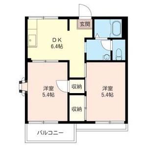 メゾン城山(2DK/2階)の間取り写真