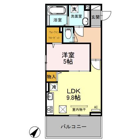 グラン・フィオーレ(1LDK/1階)の間取り写真