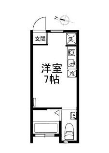 フォレスト2(ワンルーム/1階)の間取り写真