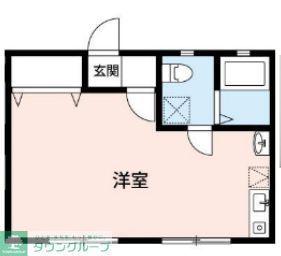 ドーム多摩 M棟(ワンルーム/2階)の間取り写真
