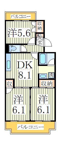 柴崎台ビューハイツ(3DK/1階)の間取り写真