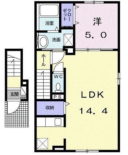スパライ銀世 VI(1LDK/2階)の間取り写真