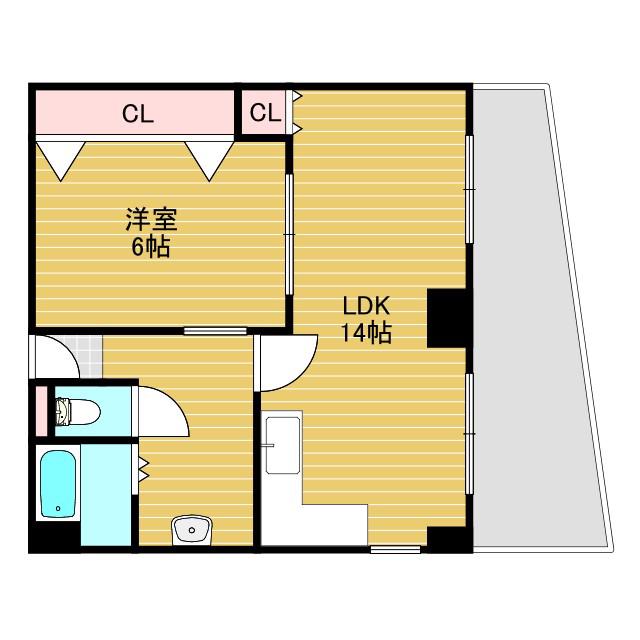 メゾンリーフ(1LDK/5階)の間取り写真