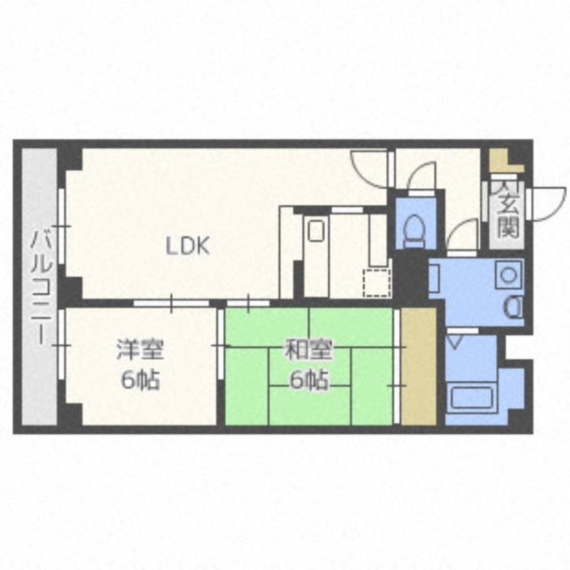 シンシア平岸(2LDK/7階)の間取り写真