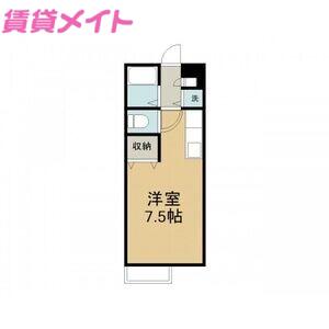 パサージュ A棟(ワンルーム/1階)の間取り写真
