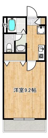 カルムメゾン住吉(1K/2階)の間取り写真