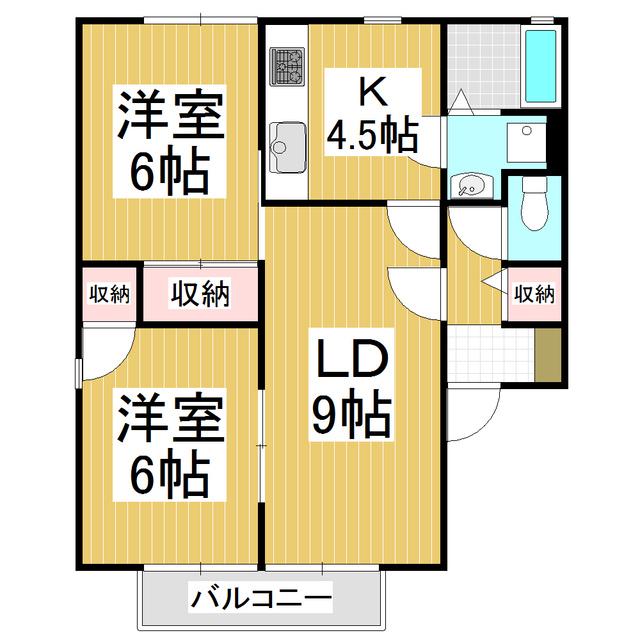 メゾンT&KC(2LDK/1階)の間取り写真