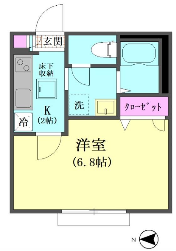 グリュンハイム(1K/1階)の間取り写真
