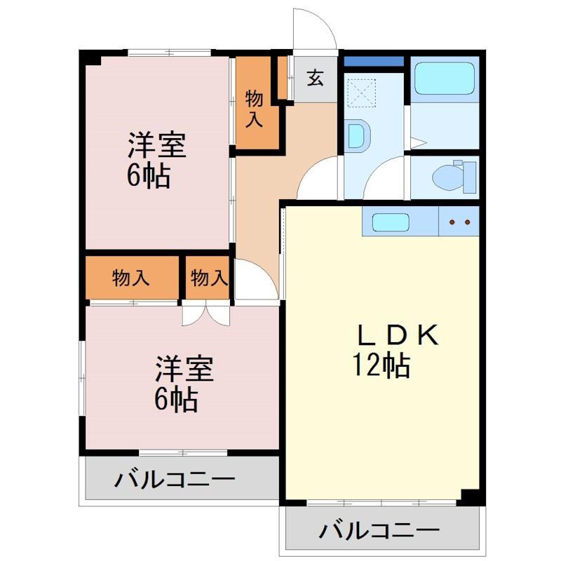 シティ・サンロード(2LDK/2階)の間取り写真