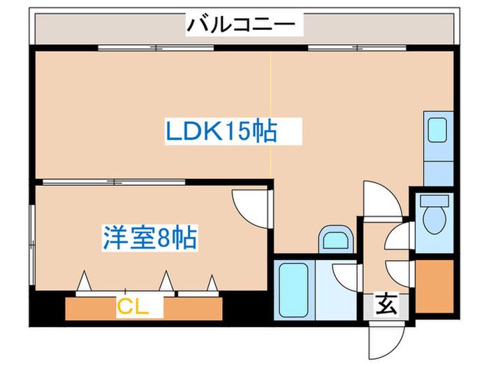 ハイフィールド88(1LDK/2階)の間取り写真