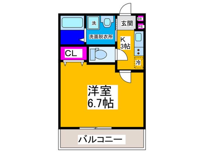 ALEGRIA泉佐野高松東(1K/3階)の間取り写真