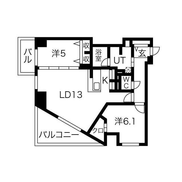 F114(2LDK/4階)の間取り写真
