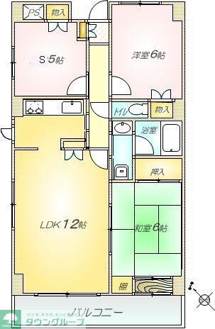 サントルヴィラージュ(2SLDK/3階)の間取り写真