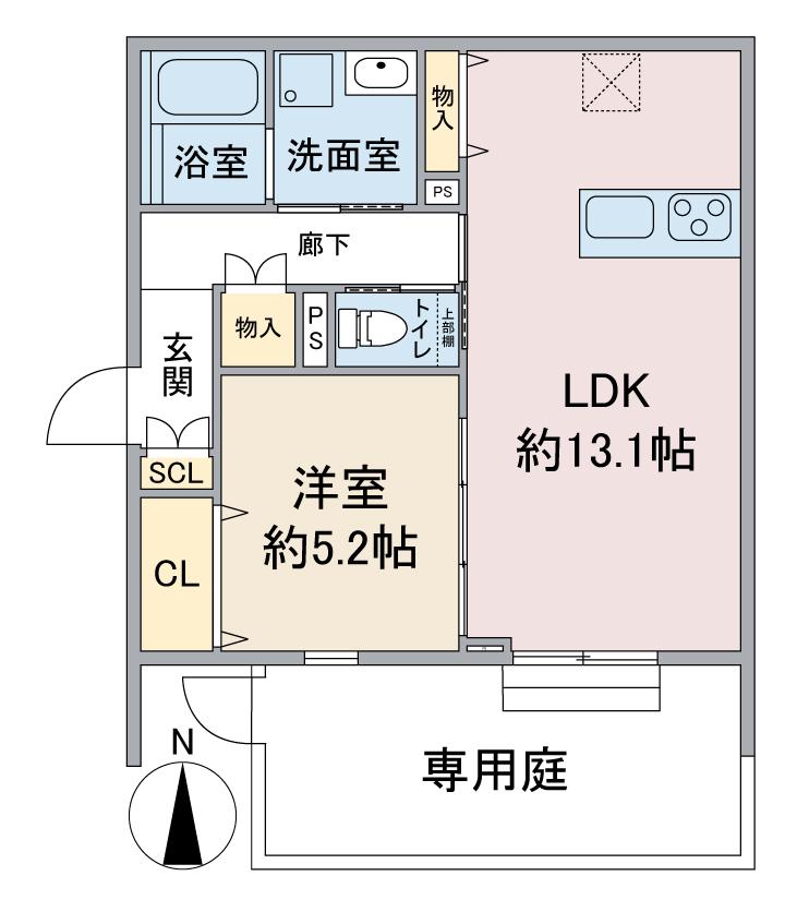 CEST MERVEILLEUX(1LDK/1階)の間取り写真