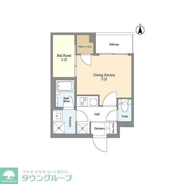 スタイリオ東品川(1DK/2階)の間取り写真