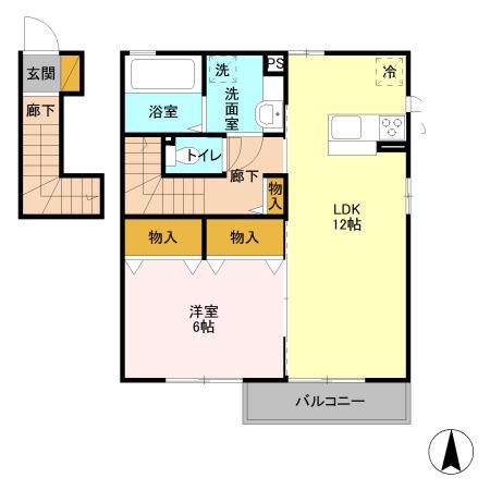 エスペランサ(1LDK/2階)の間取り写真