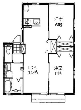 リバーサイド果蘭館(2LDK/1階)の間取り写真