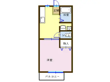 カサ・デ・コリーナ(1K/1階)の間取り写真